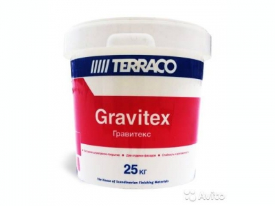 Terraco Gravitex - Фасадное текстурное покрытие на акриловой основе (25 кг)