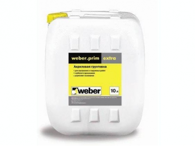Weber.prim extra - Укрепляющая грунтовка глубокого проникновения для внутренних и наружных работ