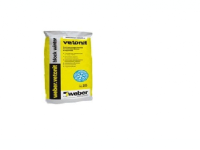 Weber.vetonit block winter (25 кг) - Клей для тонкошовной кладки ячеистых блоков и кирпича в условиях пониженных температур