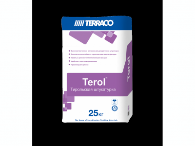 Terraco Terol декор - Минеральная декоративная штукатурка "Короед", 25 кг